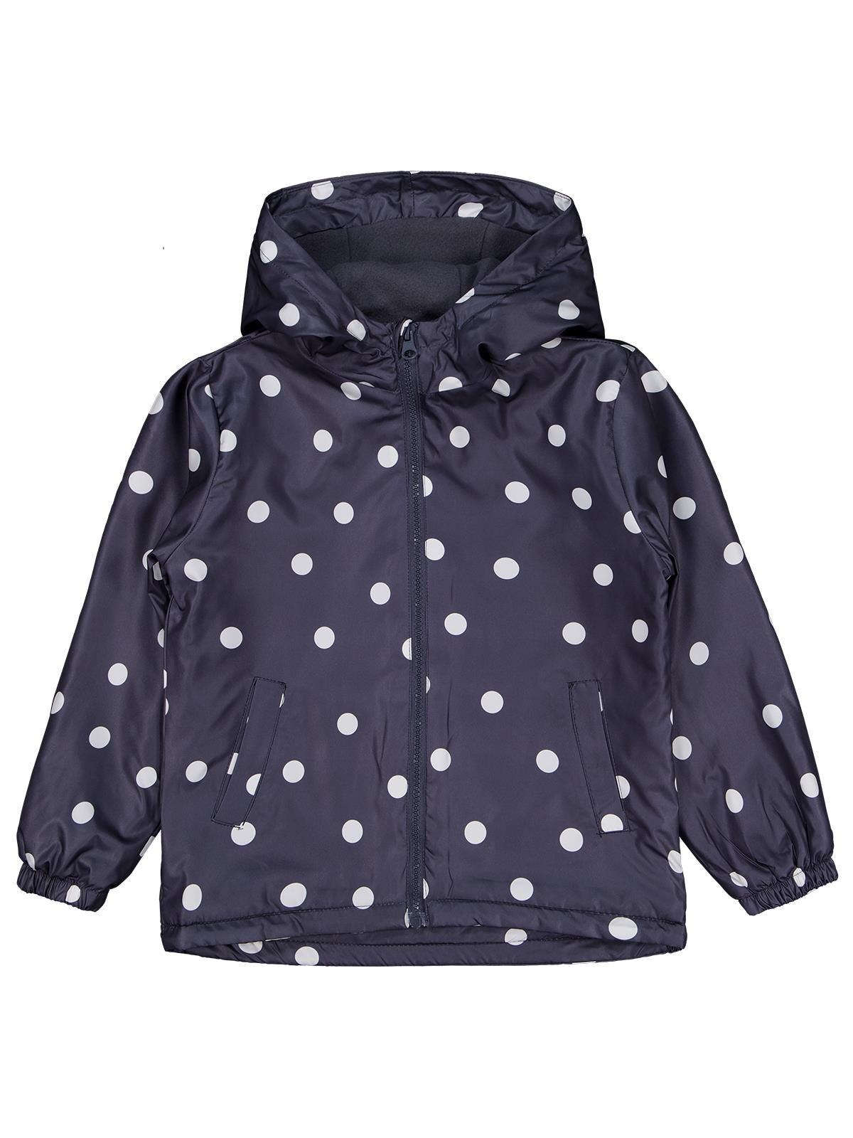 Civil Girls Polarlı Puan Baskılı 6-9 Yaş Yağmurluk - Gri