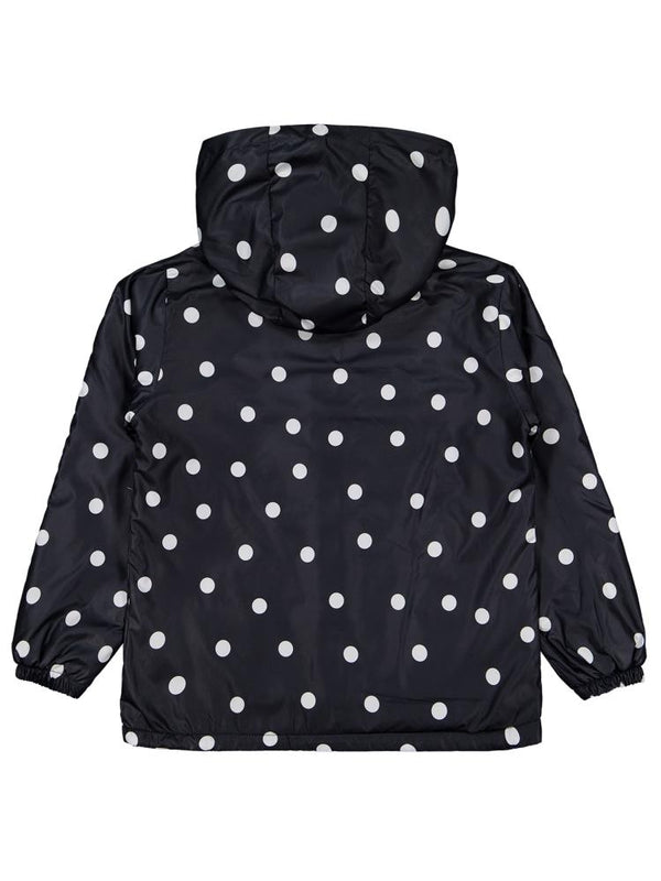 Civil Girls Polarlı Puan Baskılı 10-13 Yaş Yağmurluk - Siyah