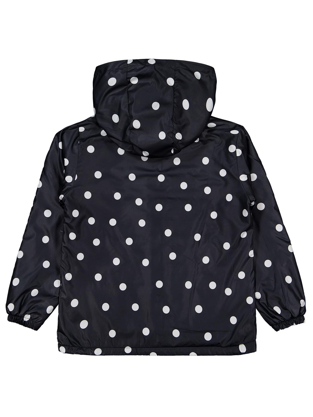Civil Girls Polarlı Puan Baskılı 10-13 Yaş Yağmurluk - Siyah