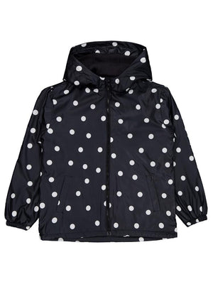 Civil Girls Polarlı Puan Baskılı 10-13 Yaş Yağmurluk - Siyah