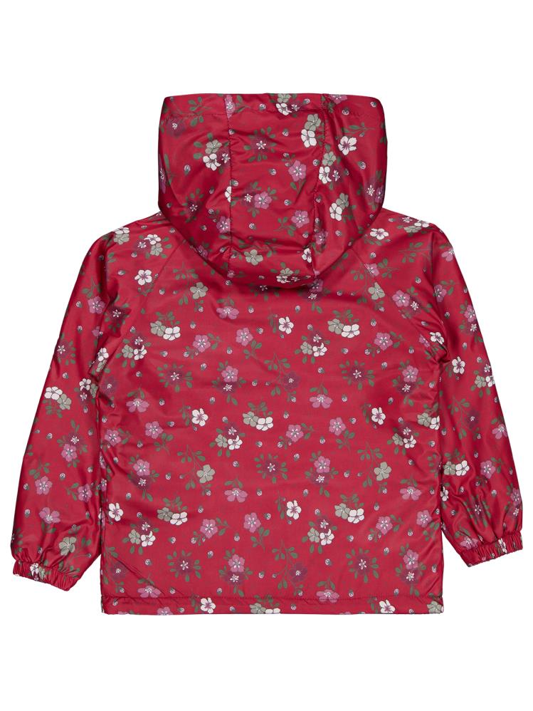 Civil Girls Polarlı Çiçek Desenli 6-9 Yaş Yağmurluk - Bordo