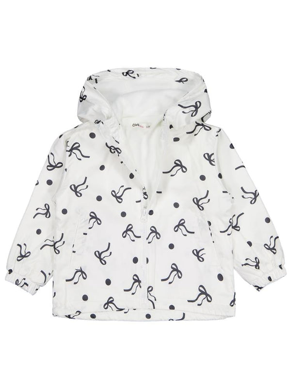 Civil Girls Polarlı Fiyonk Baskılı 2-5 Yaş Yağmurluk - Ekru
