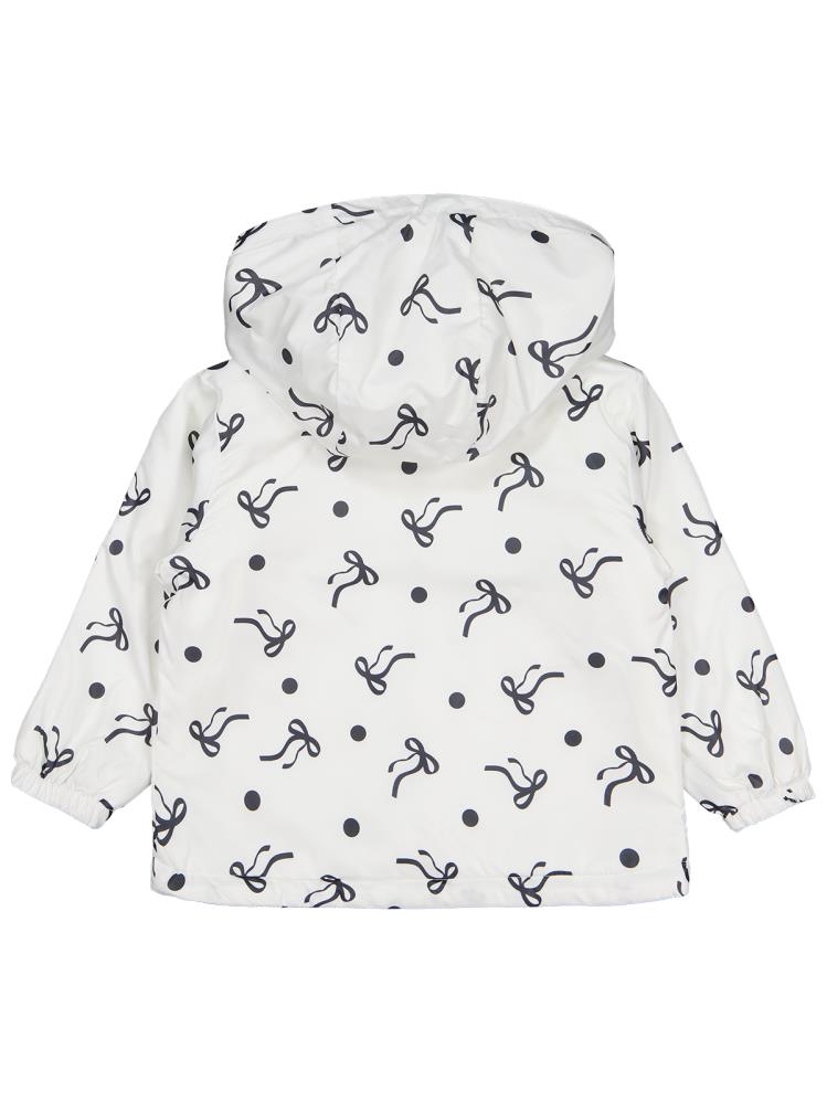 Civil Girls Polarlı Fiyonk Baskılı 2-5 Yaş Yağmurluk - Ekru