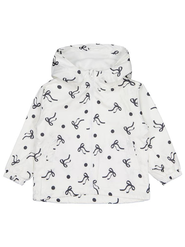 Civil Girls Polarlı Fiyonk Baskılı 2-5 Yaş Yağmurluk - Ekru