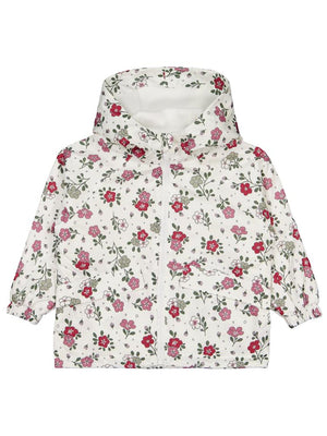 Civil Girls Polarlı Çiçek Desenli 2-5 Yaş Yağmurluk - Fil Dişi