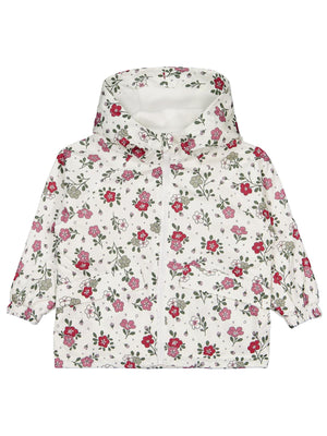 Civil Girls Polarlı Çiçek Desenli 2-5 Yaş Yağmurluk - Fil Dişi