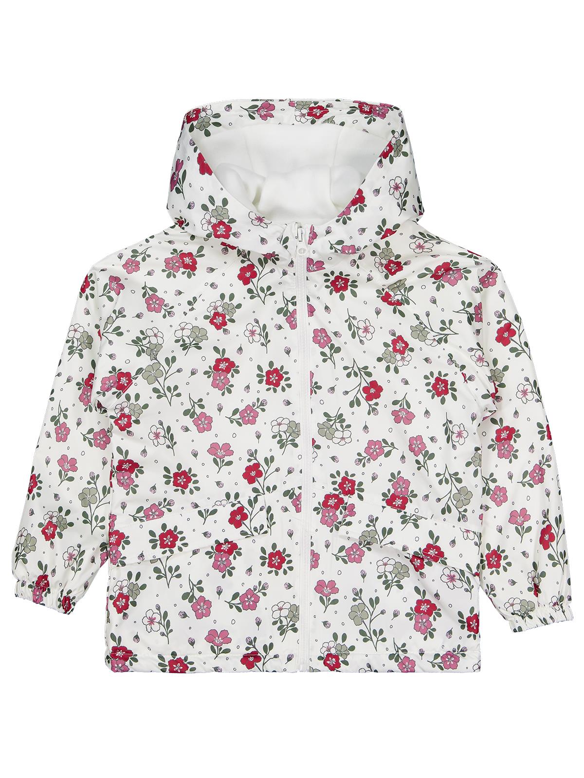 Civil Girls Polarlı Çiçek Desenli 6-9 Yaş Yağmurluk - Fil Dişi