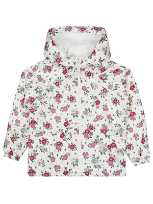 Civil Girls Polarlı Çiçek Desenli 6-9 Yaş Yağmurluk - Fil Dişi
