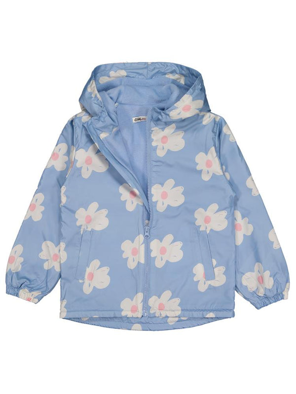 Civil Girls Polarlı Papatya Desenli 6-9 Yaş Yağmurluk - Mavi
