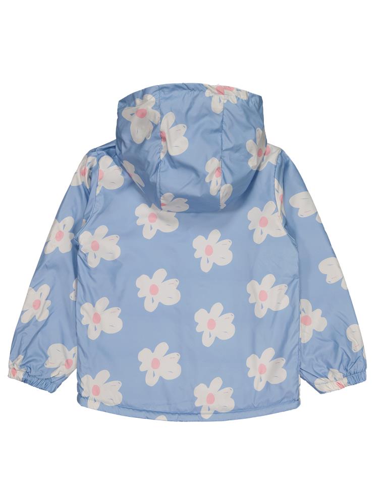 Civil Girls Polarlı Papatya Desenli 6-9 Yaş Yağmurluk - Mavi
