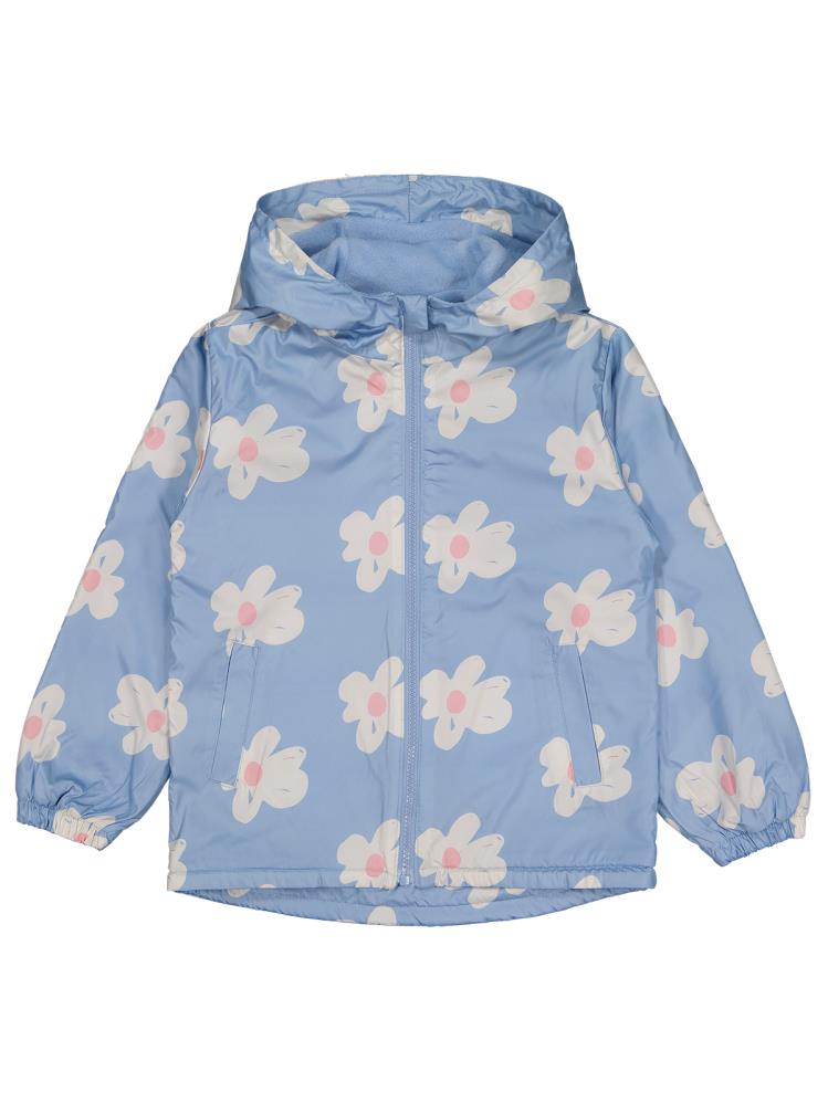 Civil Girls Polarlı Papatya Desenli 6-9 Yaş Yağmurluk - Mavi