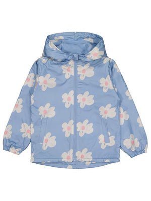 Civil Girls Polarlı Papatya Desenli 6-9 Yaş Yağmurluk - Mavi