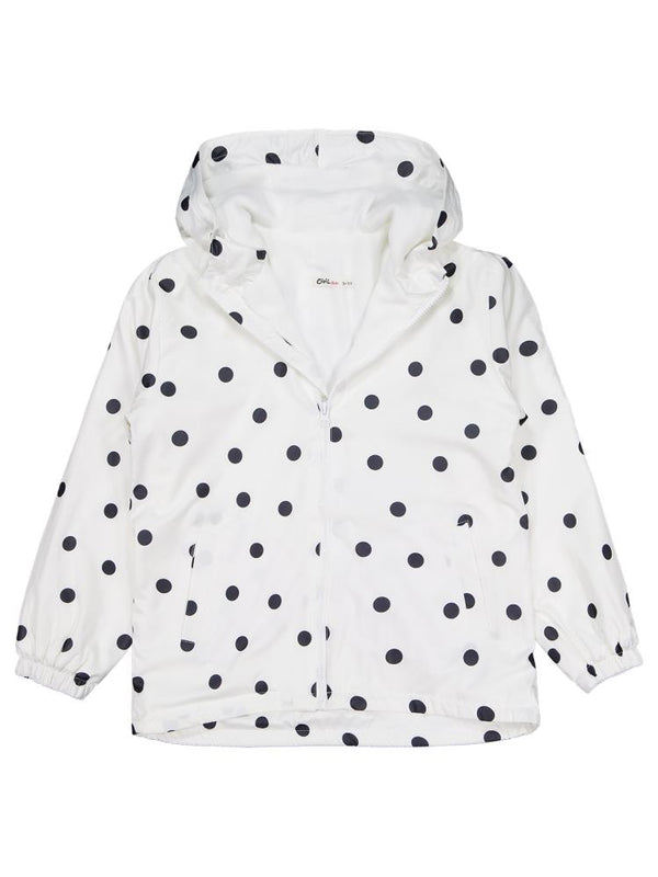 Civil Girls Polarlı Puan Baskılı 10-13 Yaş Yağmurluk - Ekru