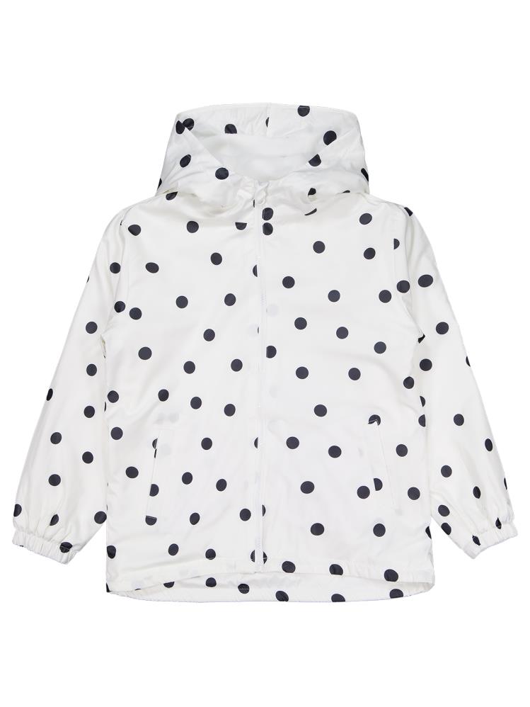 Civil Girls Polarlı Puan Baskılı 10-13 Yaş Yağmurluk - Ekru