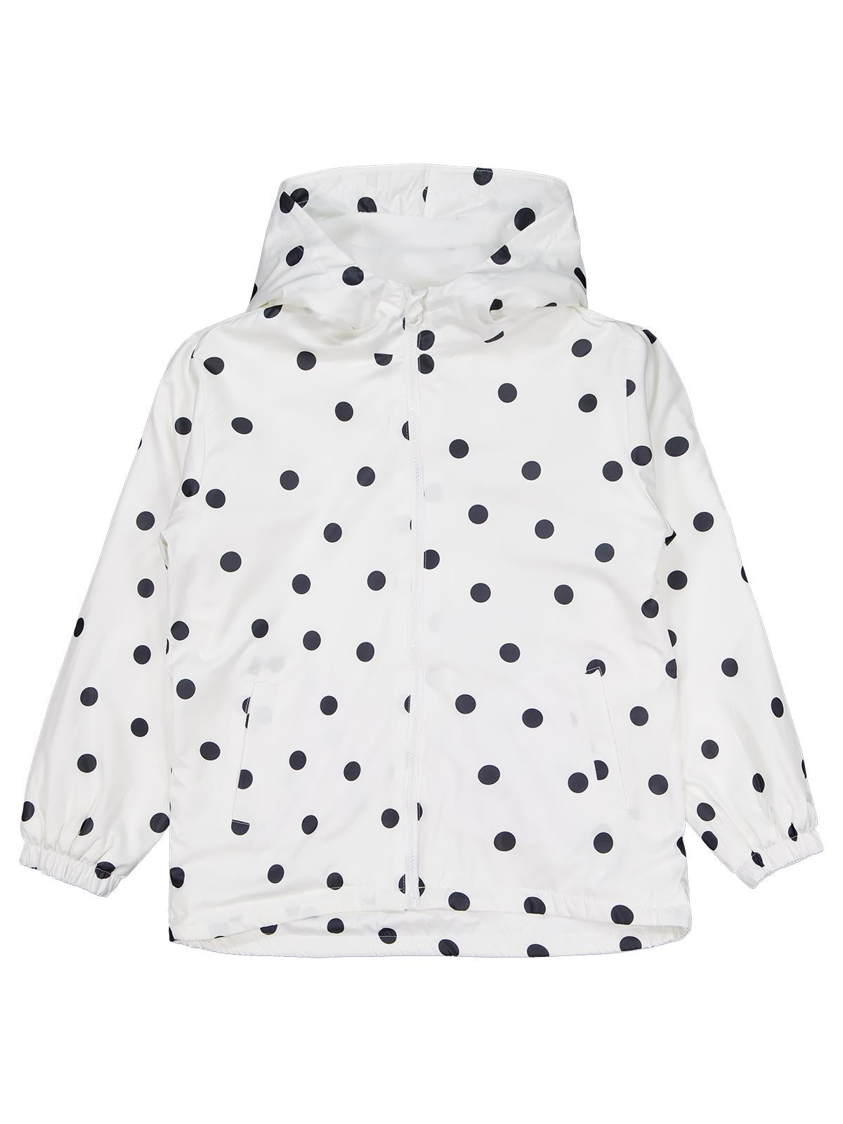 Civil Girls Polarlı Puan Baskılı 10-13 Yaş Yağmurluk - Ekru