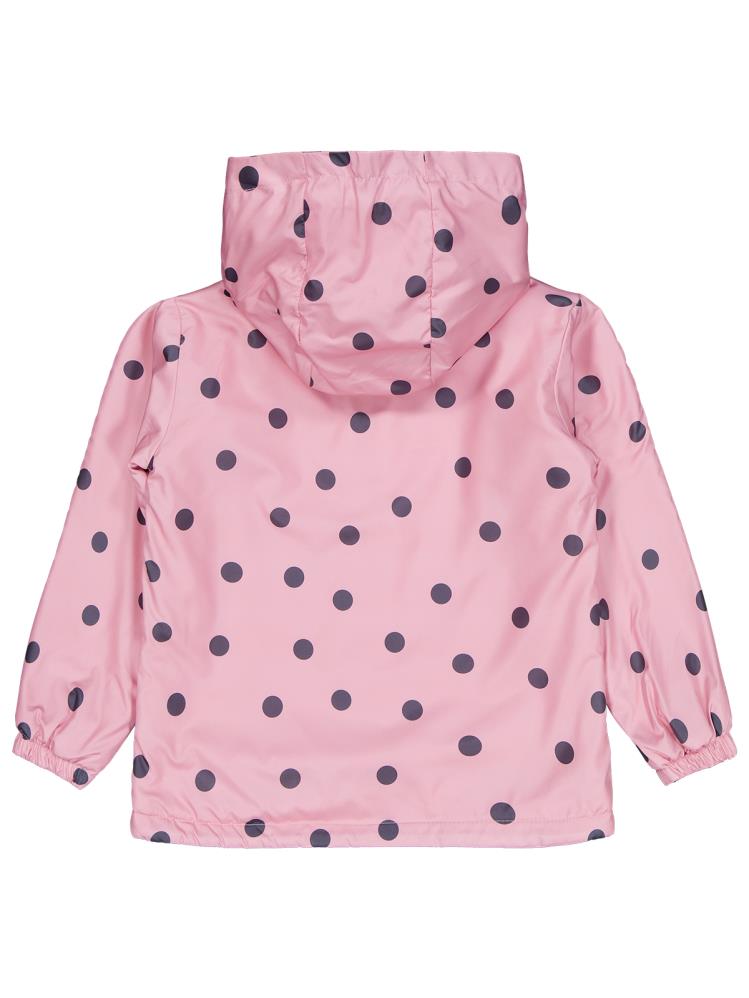 Civil Girls Polarlı Puan Baskılı 6-9 Yaş Yağmurluk - Pudra