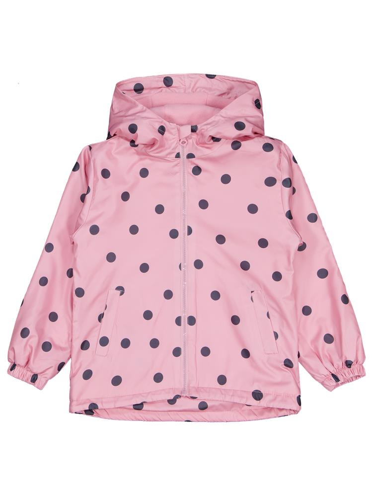 Civil Girls Polarlı Puan Baskılı 6-9 Yaş Yağmurluk - Pudra