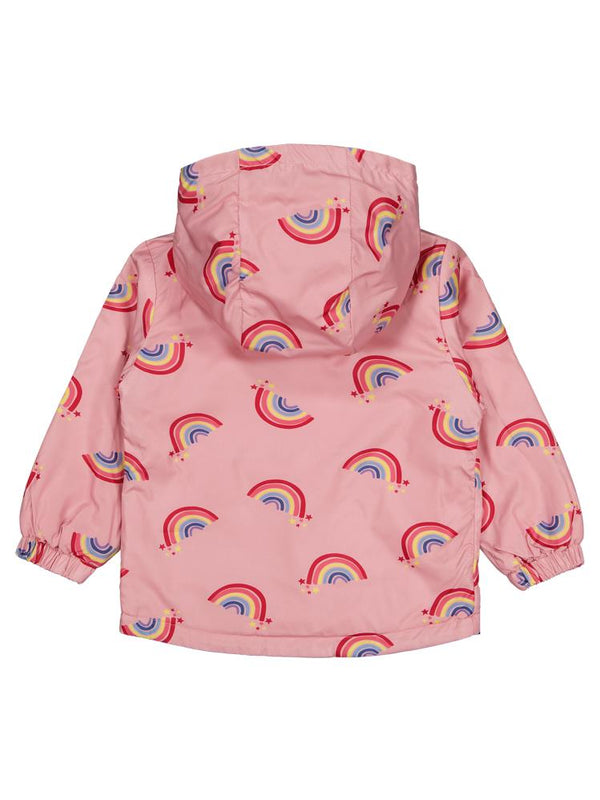Civil Girls Polarlı Gökkuşağı Desenli 2-5 Yaş Yağmurluk - Pembe