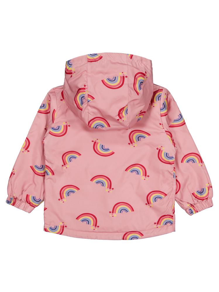 Civil Girls Polarlı Gökkuşağı Desenli 2-5 Yaş Yağmurluk - Pembe