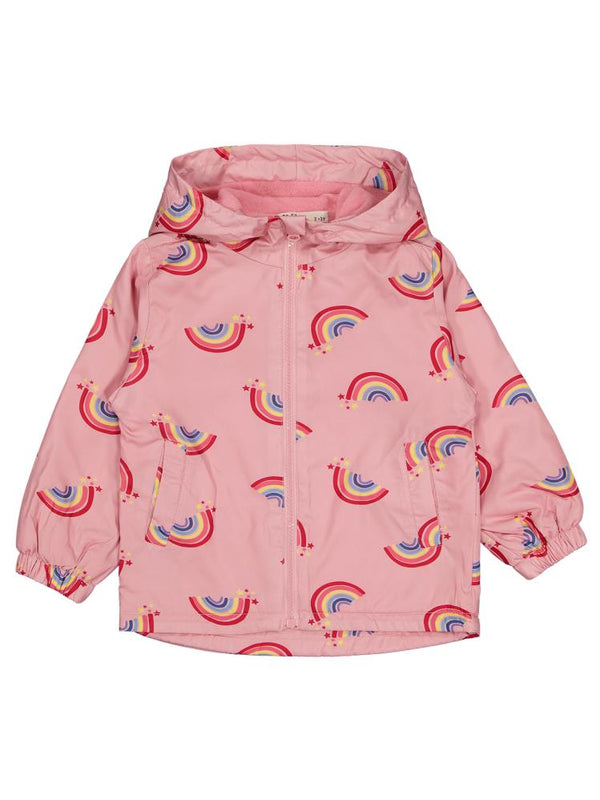 Civil Girls Polarlı Gökkuşağı Desenli 2-5 Yaş Yağmurluk - Pembe