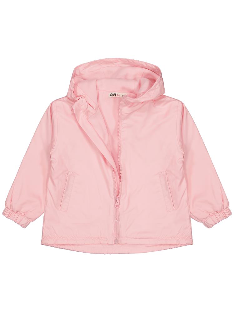 Civil Girls Polarlı Düz 2-5 Yaş Yağmurluk - Pembe