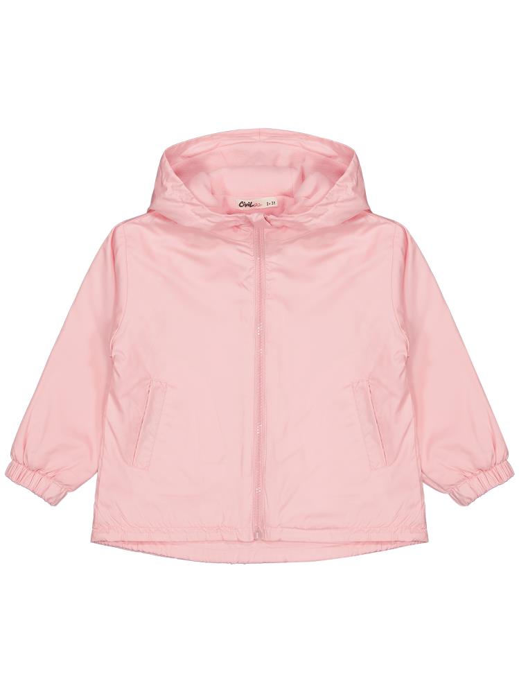 Civil Girls Polarlı Düz 2-5 Yaş Yağmurluk - Pembe