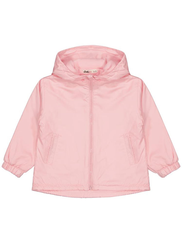 Civil Girls Polarlı Düz 2-5 Yaş Yağmurluk - Pembe