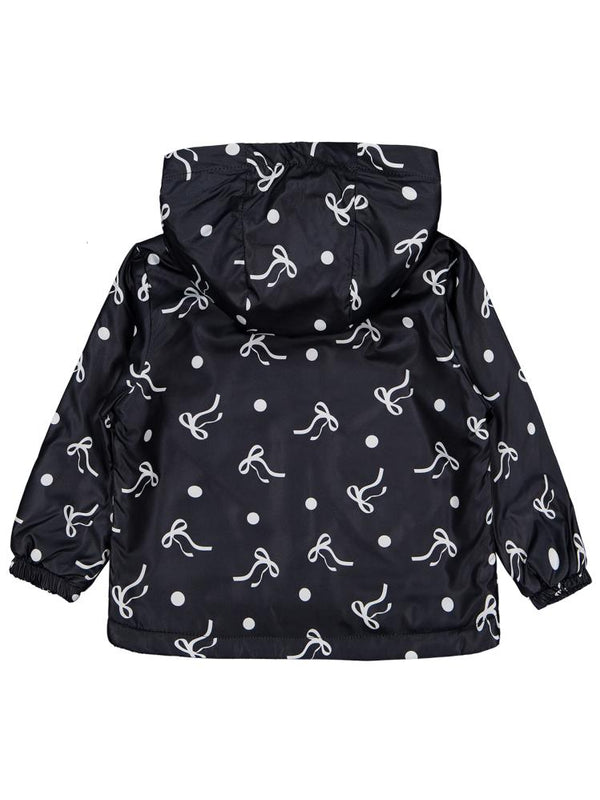 Civil Girls Polarlı Fiyonk Baskılı 2-5 Yaş Yağmurluk - Siyah