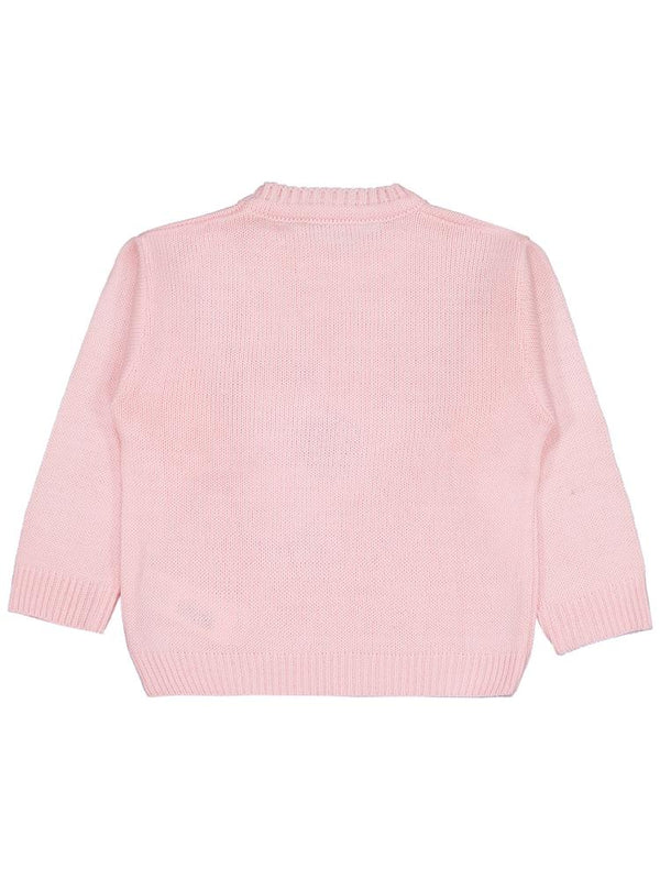 Civil Girls Büyük Çiçek Desenli 2-5 Yaş Kazak - Pembe