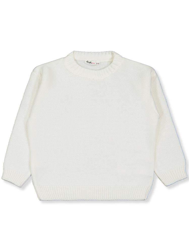 Civil Girls Düz 2-5 Yaş Kazak - Ekru