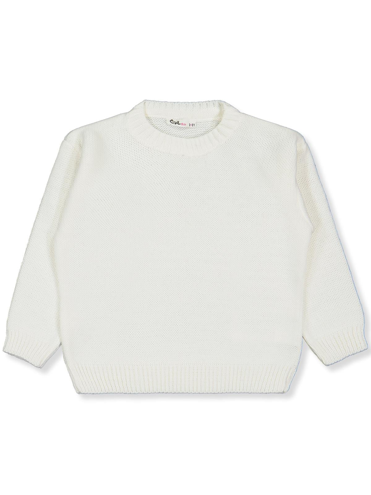 Civil Girls Düz 2-5 Yaş Kazak - Ekru