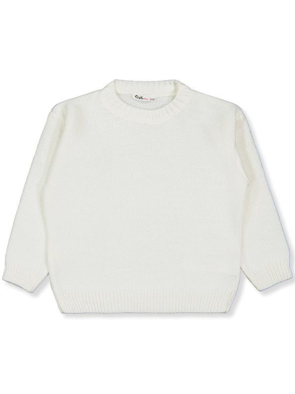 Civil Girls Düz 2-5 Yaş Kazak - Ekru