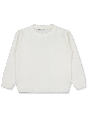 Civil Girls Düz 6-9 Yaş Kazak - Ekru