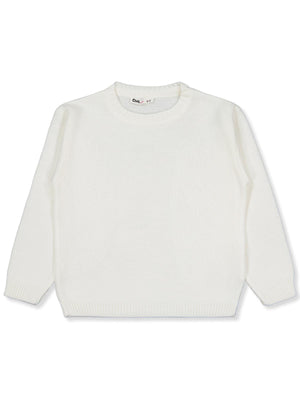 Civil Girls Düz 6-9 Yaş Kazak - Ekru