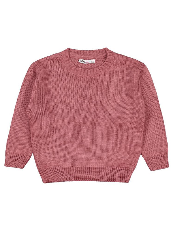 Civil Girls Düz 2-5 Yaş Kazak - Pembe