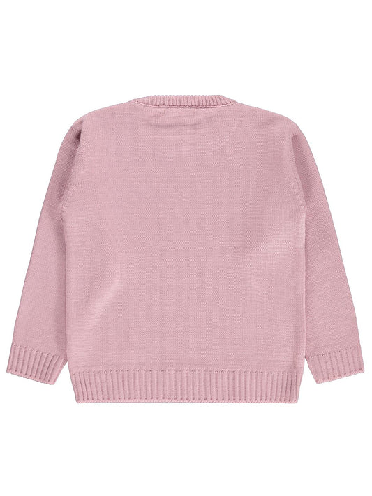Civil Girls Düz 6-9 Yaş Kazak - Pembe