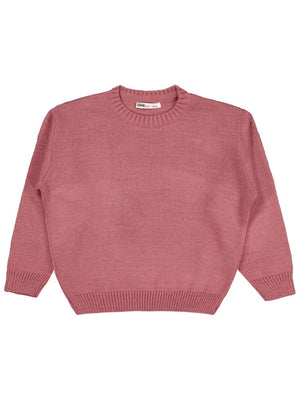 Civil Girls Düz 6-9 Yaş Kazak - Pembe