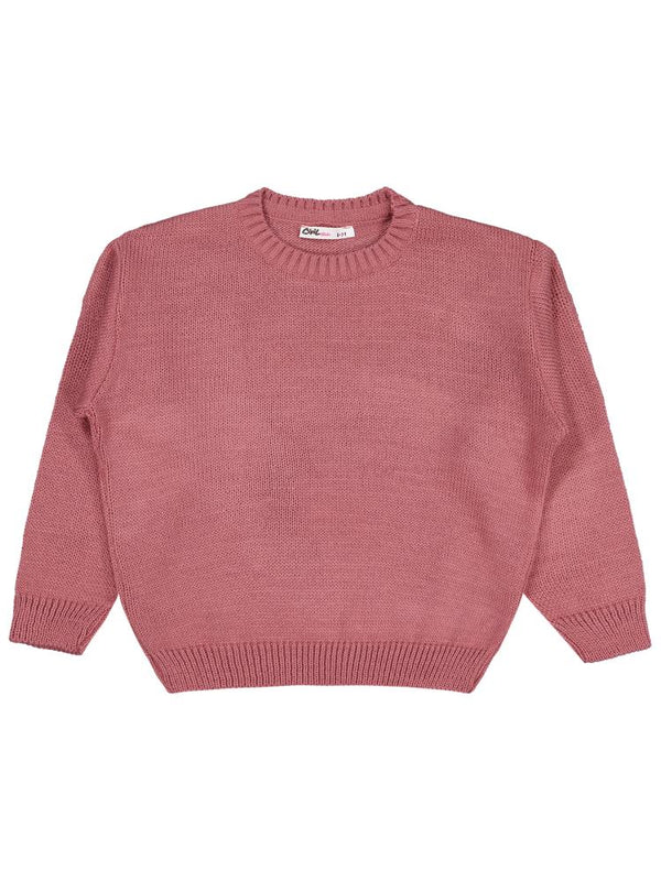 Civil Girls Düz 6-9 Yaş Kazak - Pembe