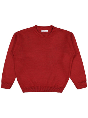 Civil Girls Düz 6-9 Yaş Kazak - Kırmızı