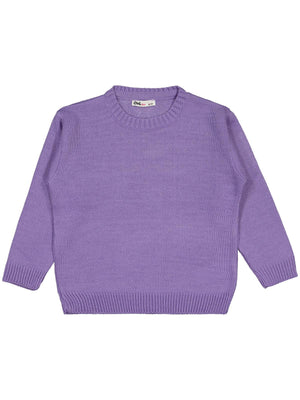 Civil Girls Düz 6-9 Yaş Kazak - Lila