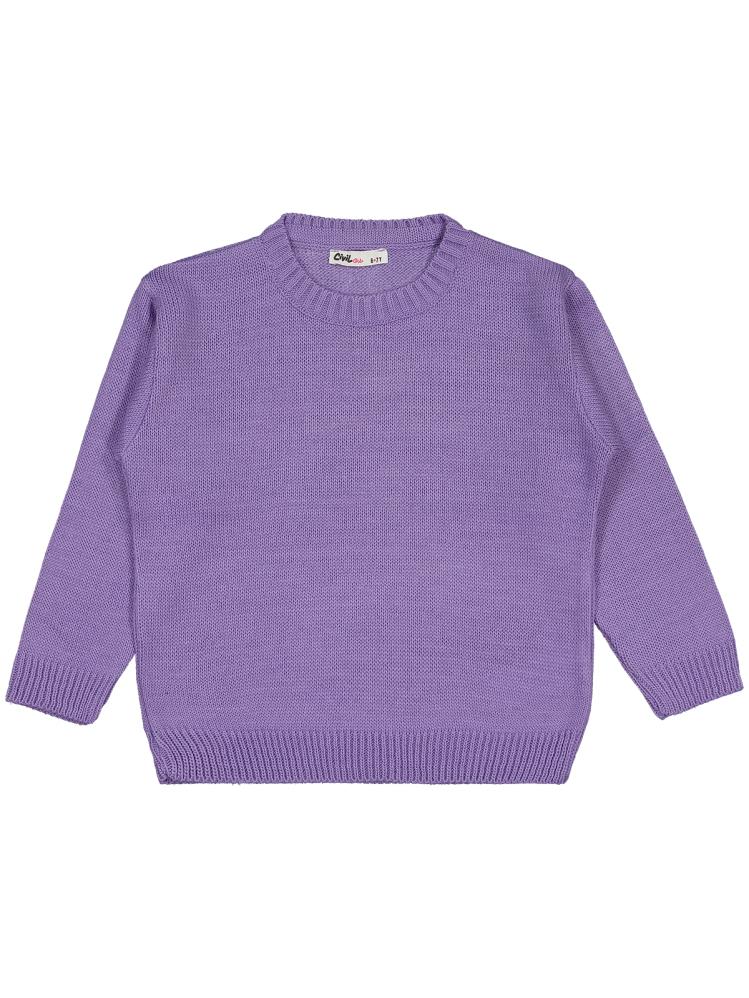 Civil Girls Düz 6-9 Yaş Kazak - Lila