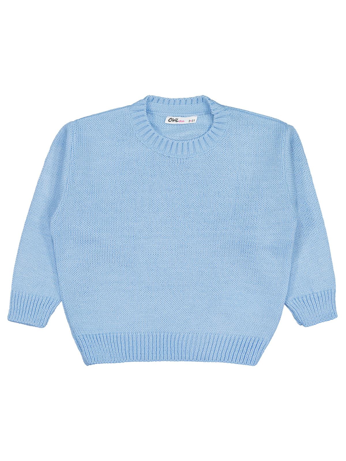 Civil Girls Düz 2-5 Yaş Kazak - Mavi