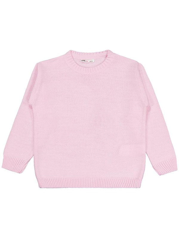 Civil Girls Düz 6-9 Yaş Kazak - Pembe