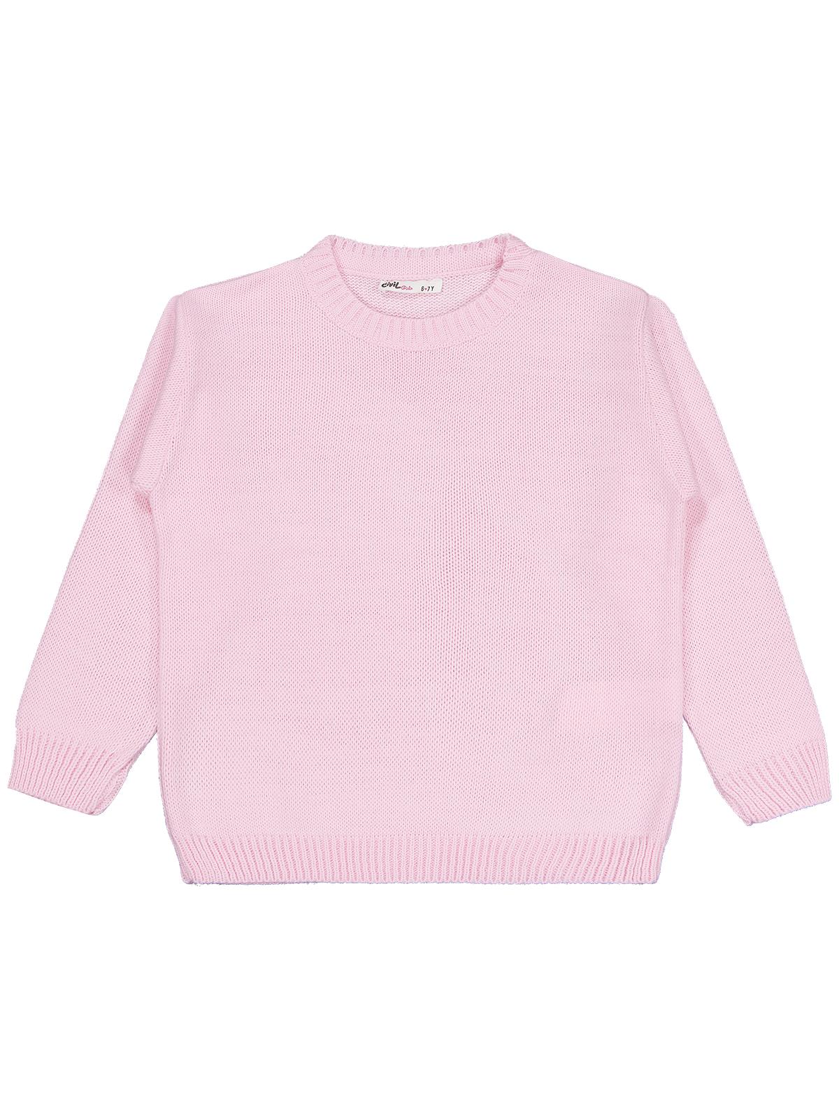 Civil Girls Düz 6-9 Yaş Kazak - Pembe