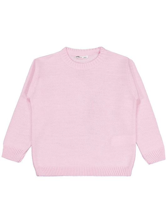 Civil Girls Düz 6-9 Yaş Kazak - Pembe