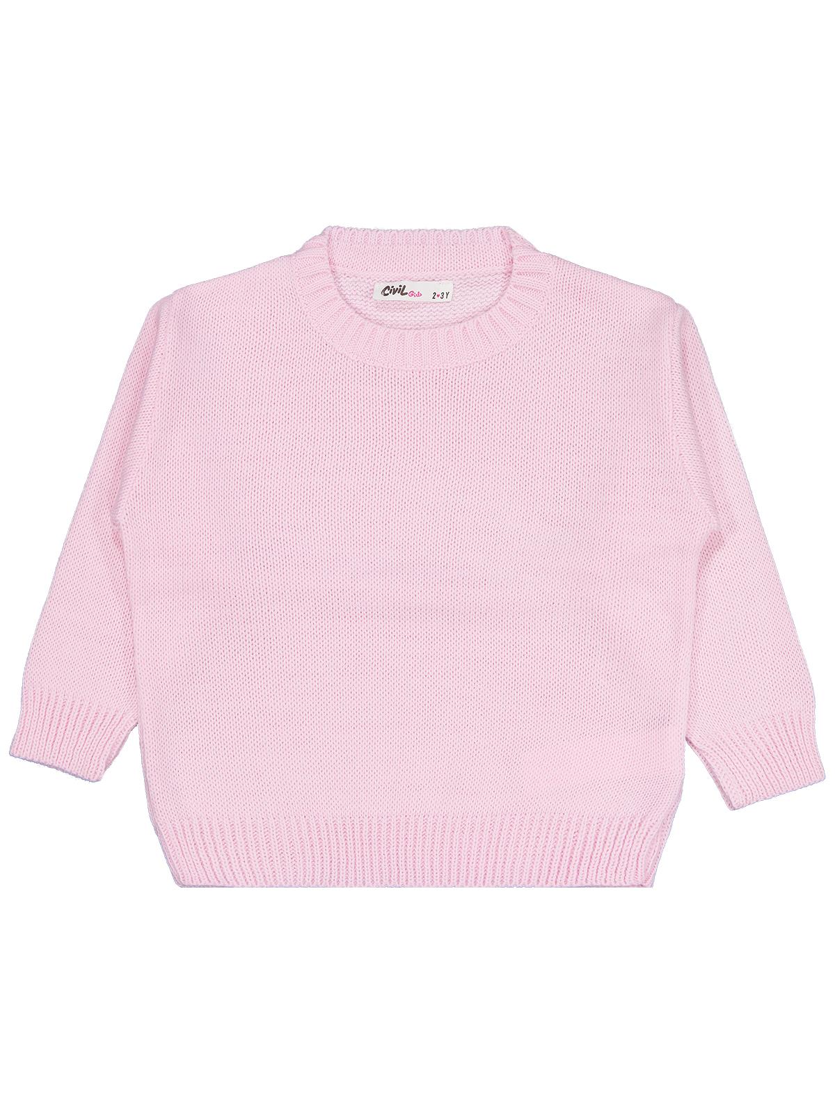 Civil Girls Düz 2-5 Yaş Kazak - Pembe