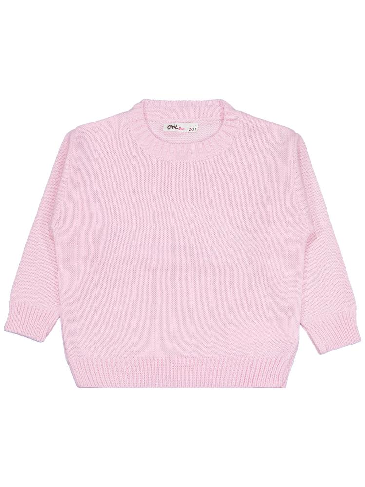 Civil Girls Düz 2-5 Yaş Kazak - Pembe