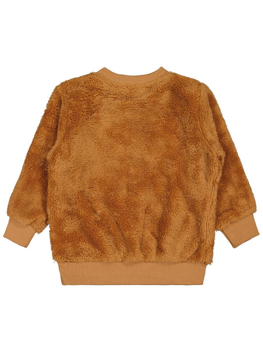 Civil Erkek Çocuk Ayı Nakışlı Sweatshirt | Velsoft Uzun Kol | Okul Kreş ve Günlük Kullanım - Turuncu
