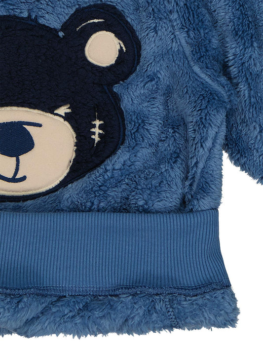Civil Boys Erkek Çocuk Ayı Nakışlı Sweatshirt | Velsoft Uzun Kol | Okul Kreş ve Günlük Kullanım - Mavi