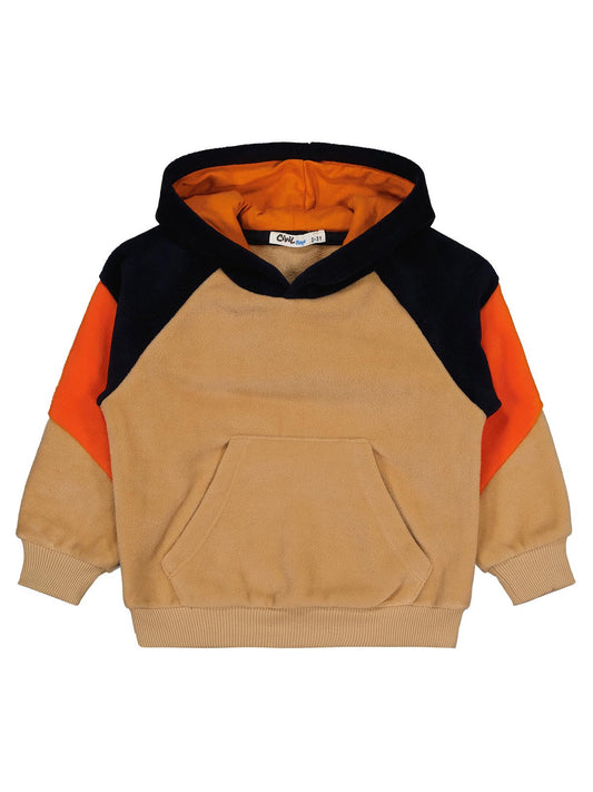 Civil Erkek Çocuk Parçalı Polar Sweatshirt | Polar Uzun Kol | Okul Kreş ve Günlük Kullanım - Bej